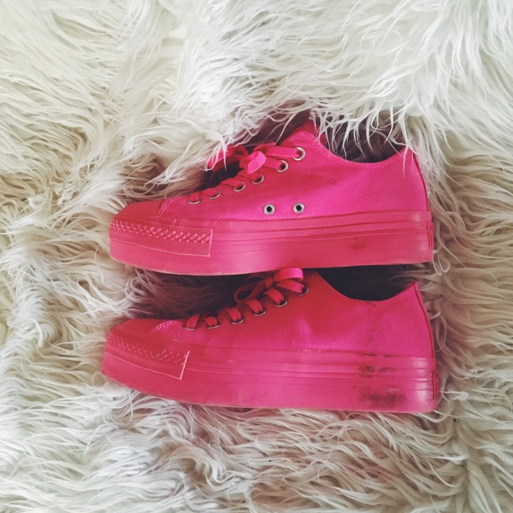 Hot Pink Platform Converse Sneakers!